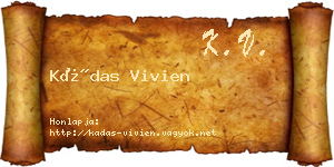 Kádas Vivien névjegykártya
